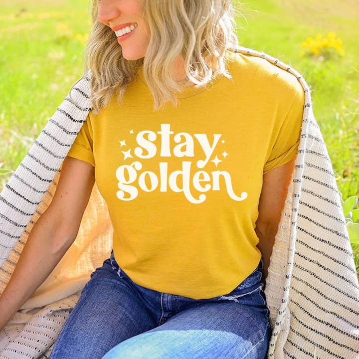 Stay Golden Tee: Adult for wholesale by Half Pint Children's Boutique