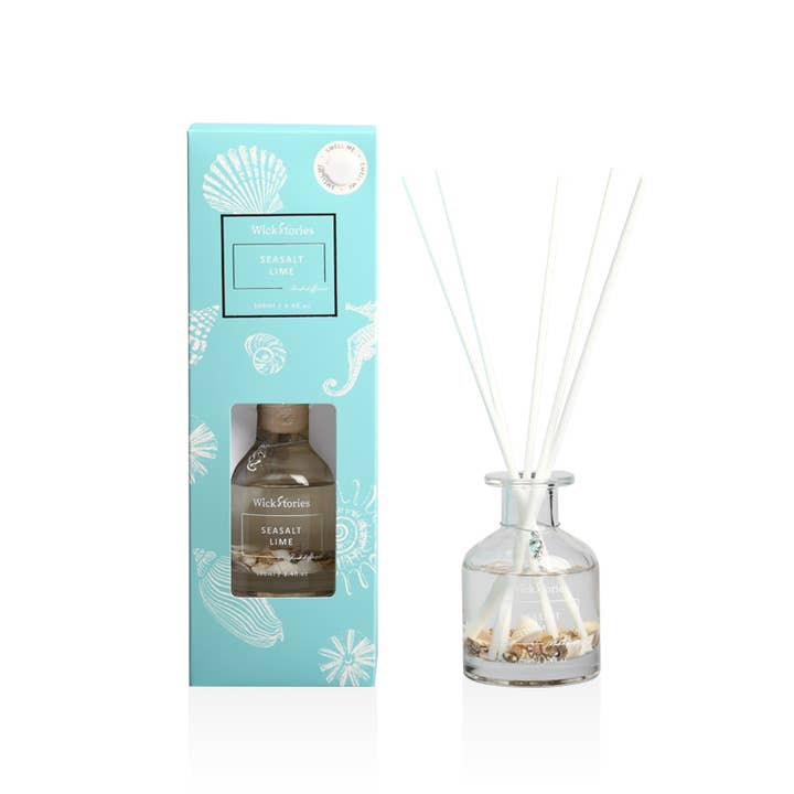 AC24120057 Coastal Haven 100ml Reed Diffuser with shells for wholesale by WickStories