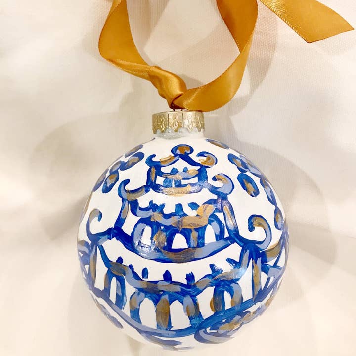 Blue Pagoda Ornament for wholesale by HAVE MERCY LLC