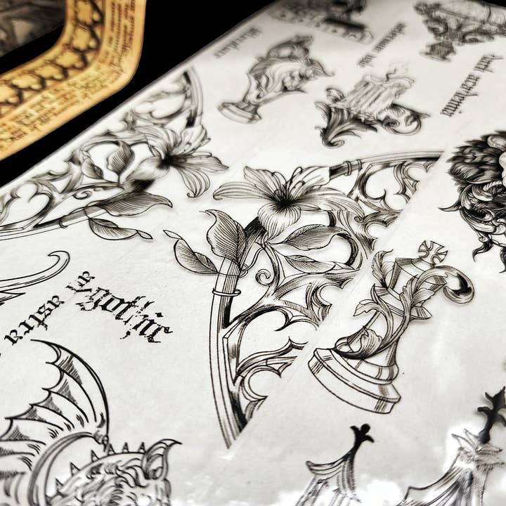 CoraCreaCrafts – Großhandel Washi-Tape – Dark Academia transparentes Klebeband1