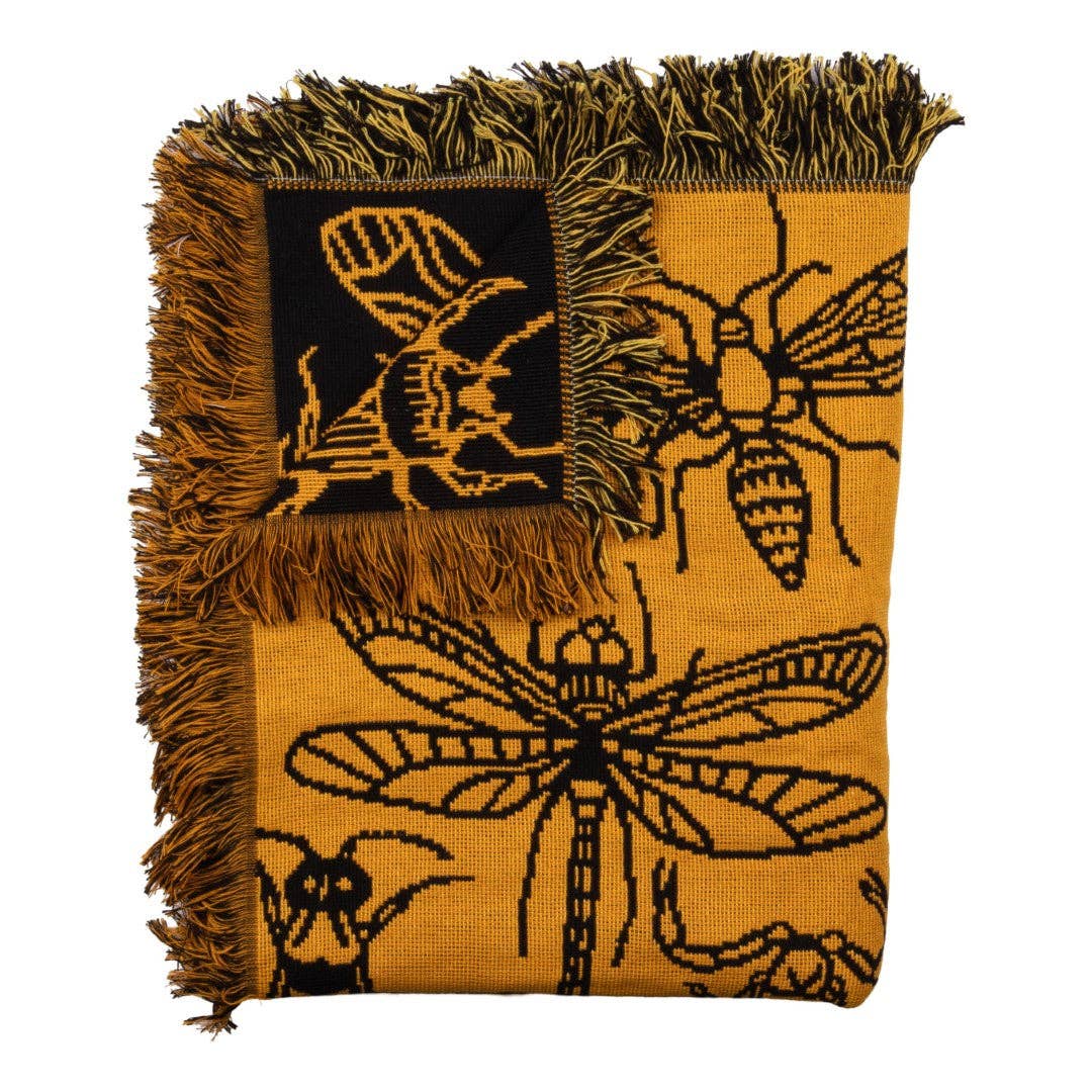 FootClothes LLC - Wholesale Throw Blanket - Creepy Crawlies Reversible Woven Blanket1