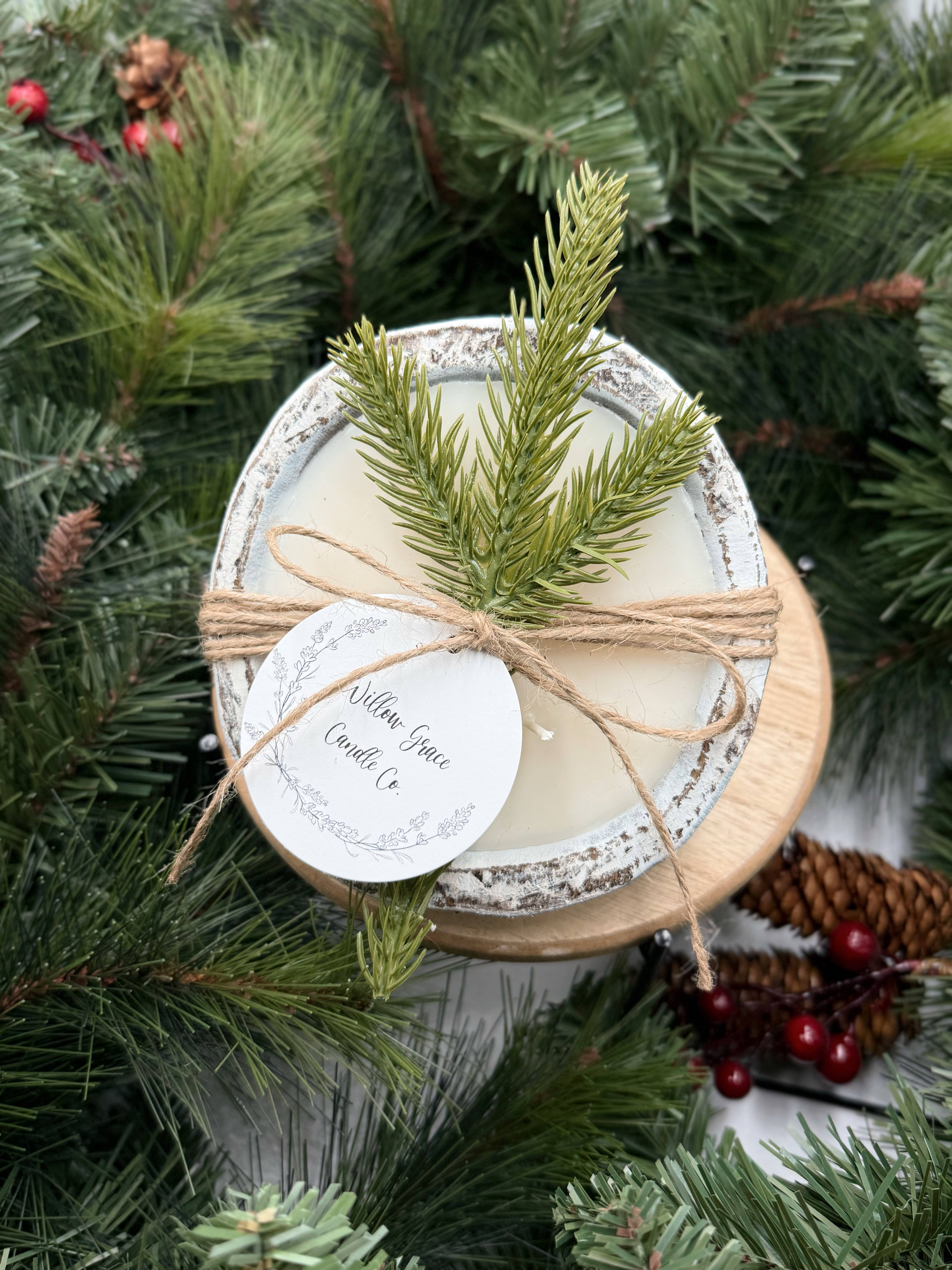 Willow Grace Candle Co - Wholesale Jar/Filled Candle - *Holiday* Mini Round Dough Candle1