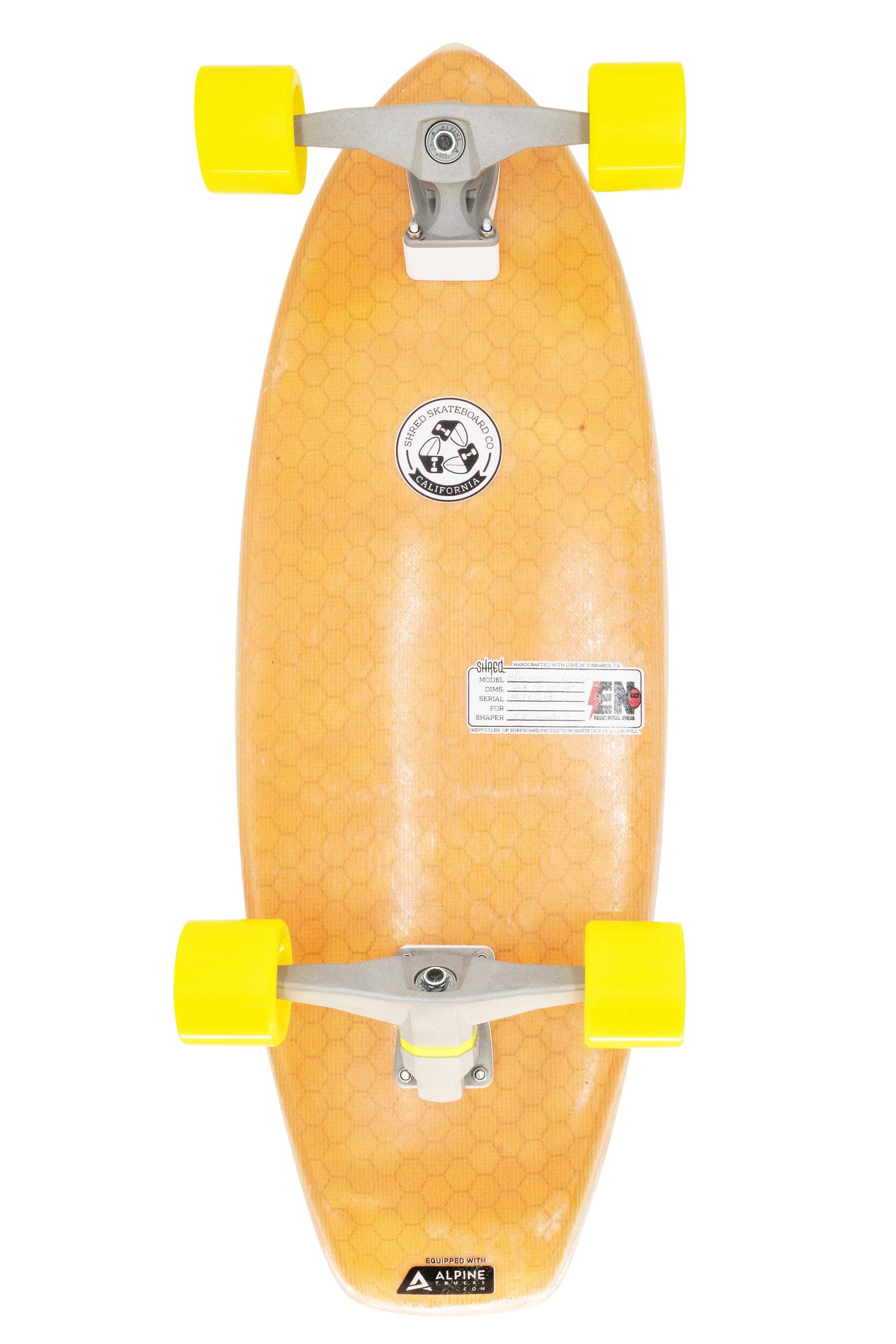 Shred mfg - Venta al por mayor Accesorios de deporte - Shred Skateboard Surfskate - Ninja Eléctrico (30”) - Resina Tintada Naranja1