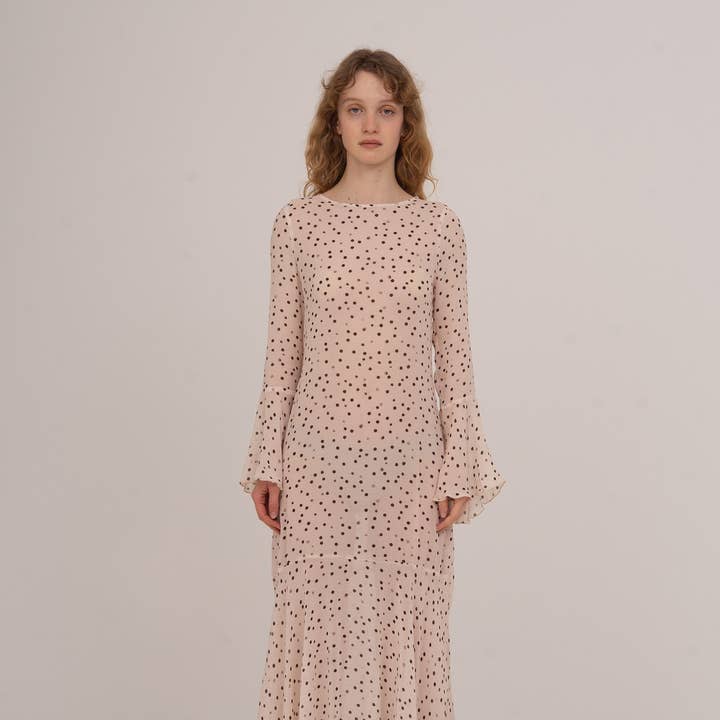 Abito da giullare a pois pesca per la vendita all'ingrosso da parte di CARMEN SAYS