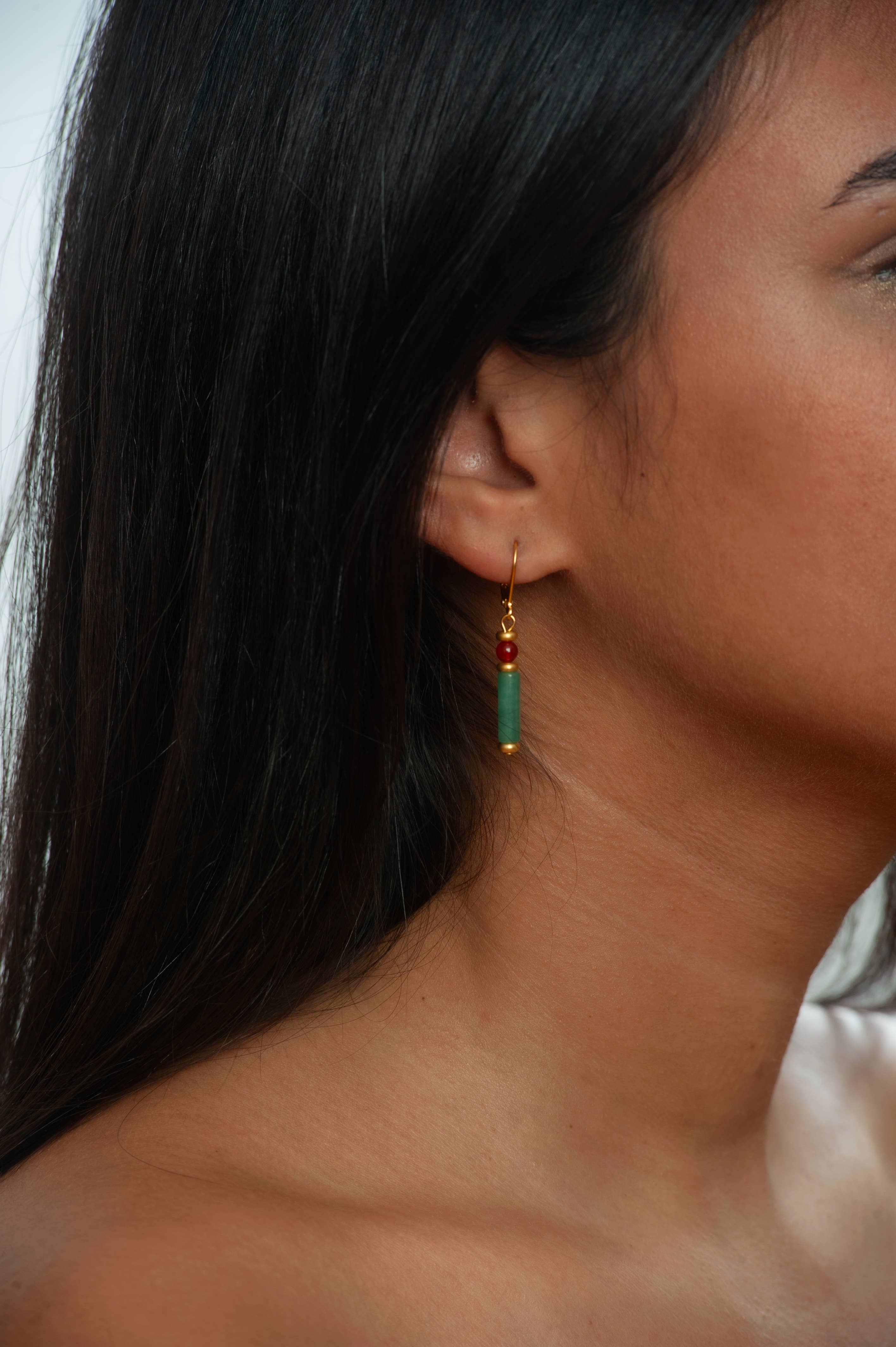 Discoveries, Inc. - Wholesale Dangle Earrings - Cleopatra Aventurine Earrings - Egyptian Inspired3