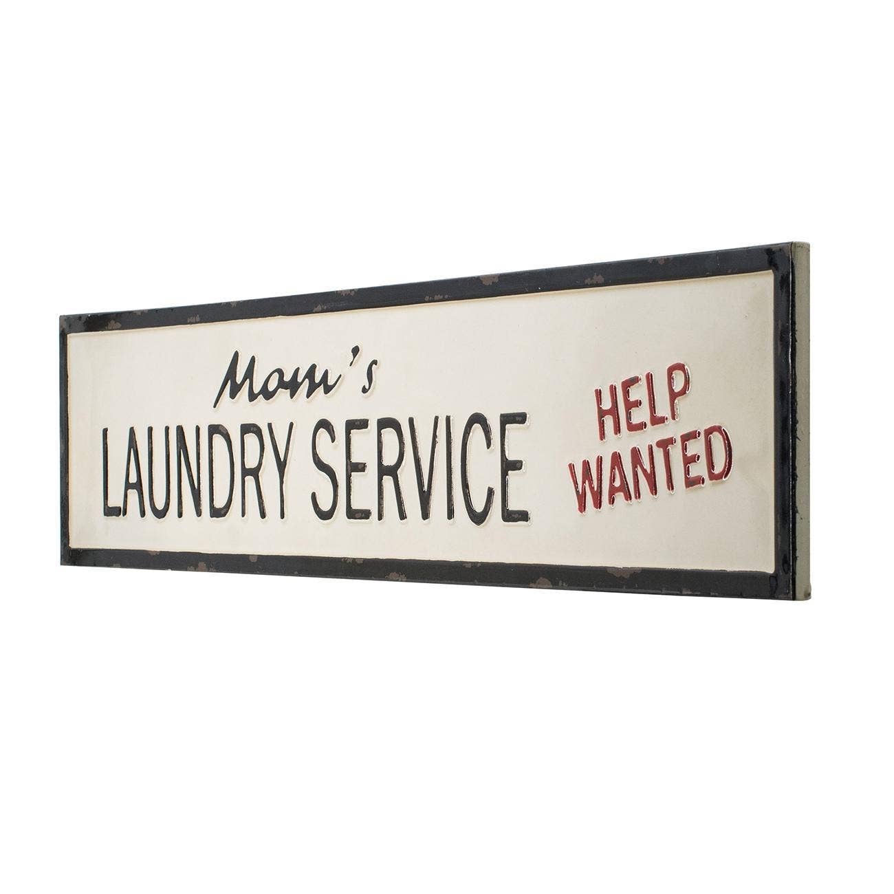 A&B Home Group Inc. - Wholesale Christmas Decoration - 36x8" Enamel Laundry Sign - White/Black1