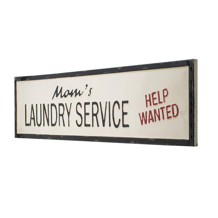 A&B Home Group Inc. – wholesale Christmas decoration – 36x8" Enamel Laundry Sign - White/Black1