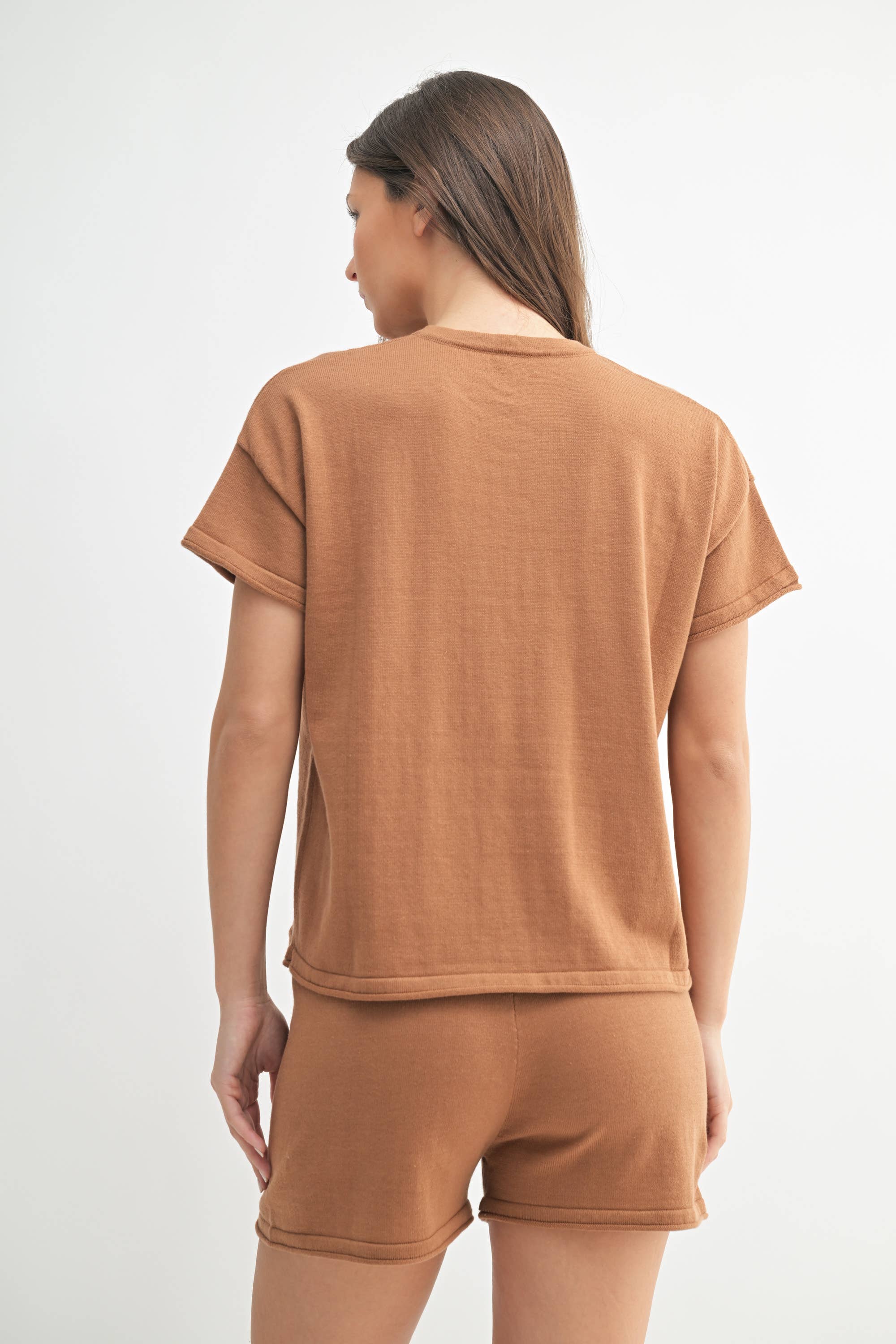 Mono B - Wholesale Lounge Set - Women's - Easy Breezy Sweater Shorts Set3