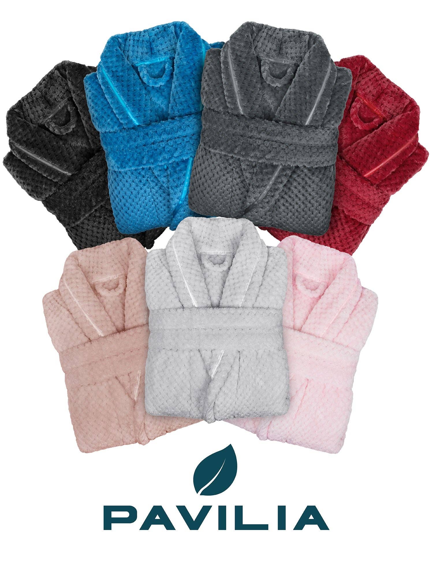 Pavilia – Engroshandel Morgenkåbe - Dame – Dame badekåbe i fleecestof med vaflet struktur og satintrim24