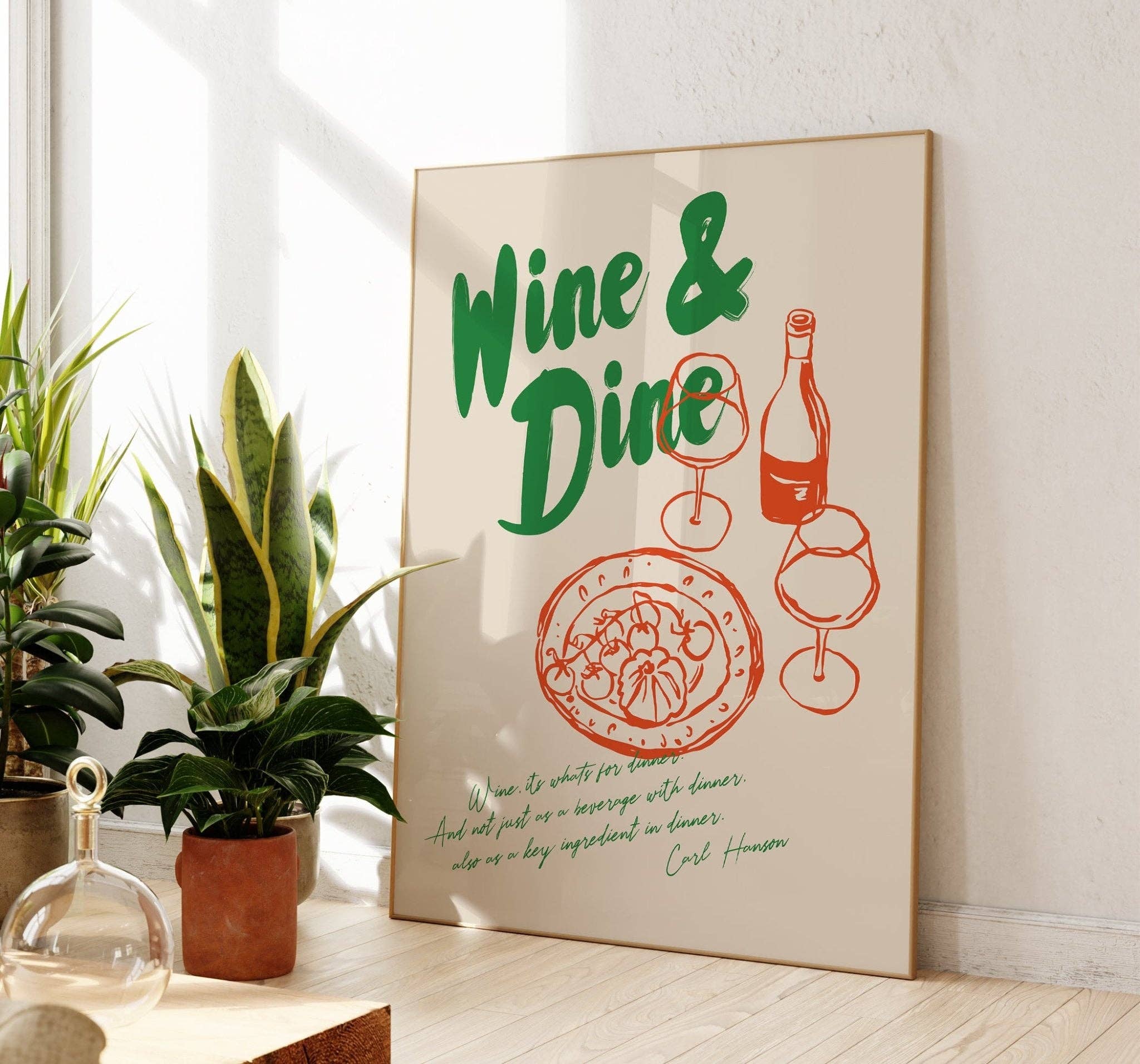 Moonshine Prints – wholesale Art print – Retro Wine & Dine Print