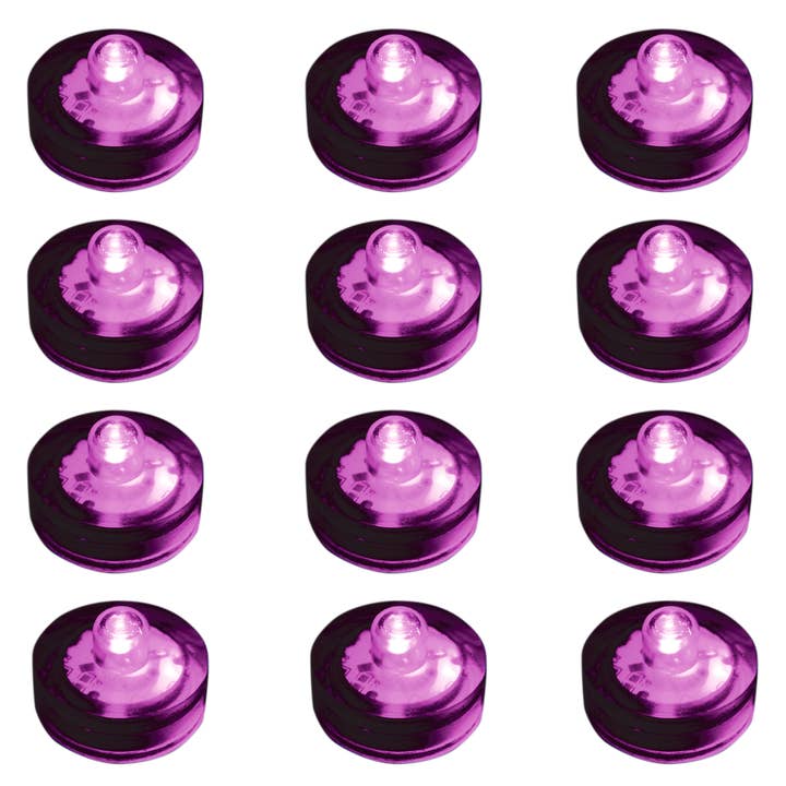 Submersible Battery Operated LED Lights - Purple (12 count) for wholesale by LumaBase