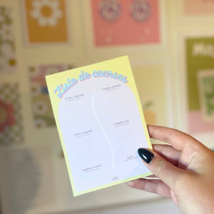 Bloc de notas para frigorífico - A6 - Lista de compras llamativa para venta al por mayor de Atelier Naholi