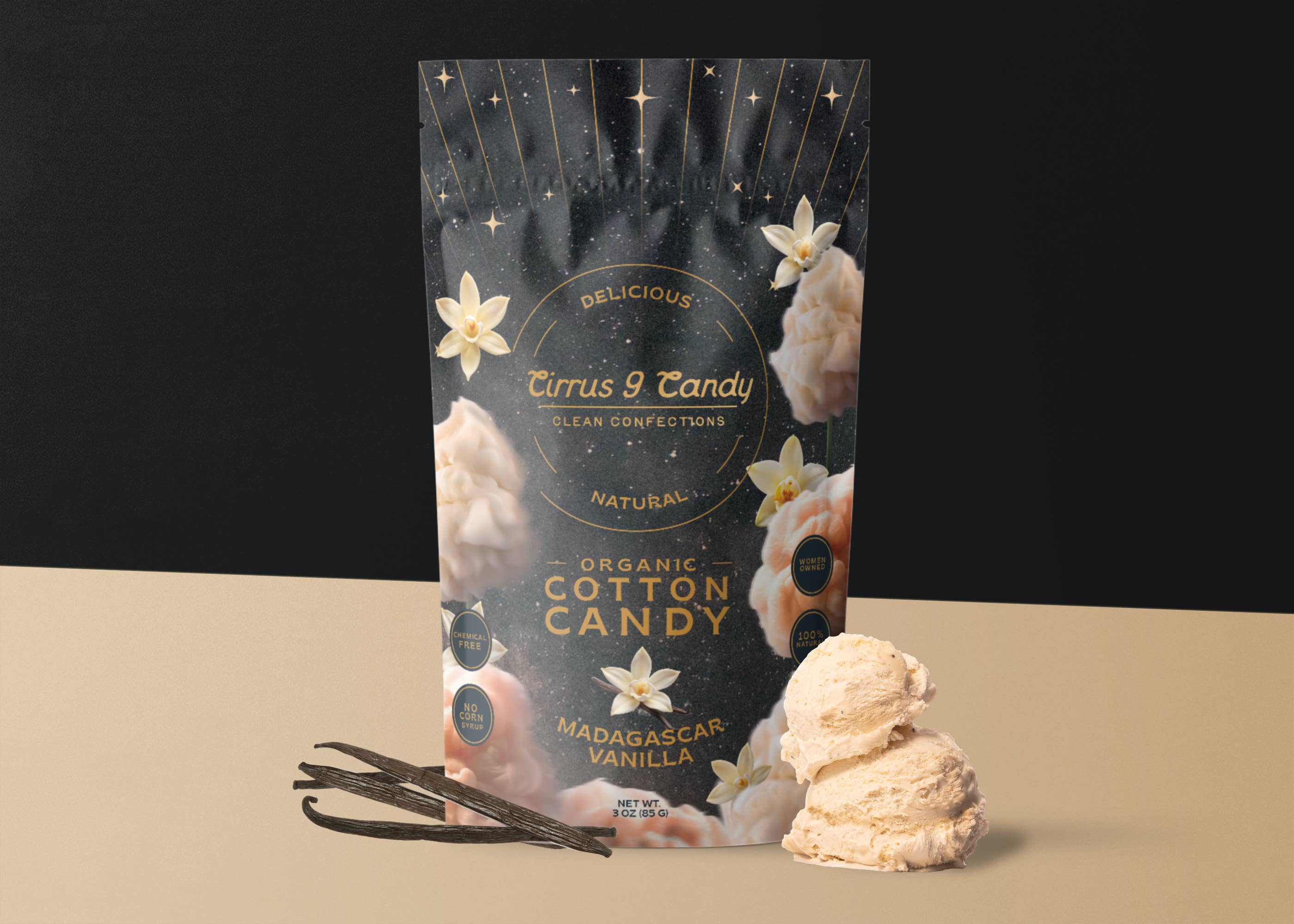 Cirrus 9 Candy - Wholesale Cotton Candy - Organic Madagascar Vanilla Cotton Candy