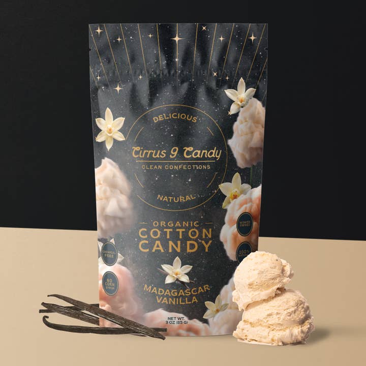 Organic Madagascar Vanilla Cotton Candy for wholesale by Cirrus 9 Candy