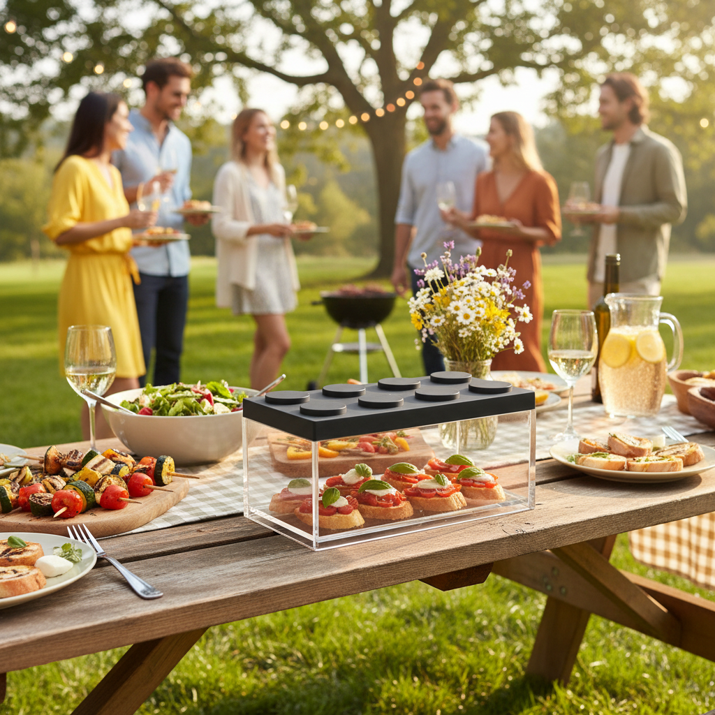 Kadra Kitchenware - Venta al por mayor Recipientes para alimentos - Recipiente acrílico Omada Brickstore para almacenar alimentos, 50 onzas2