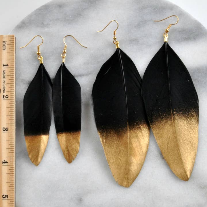 Libby & Smee - Wholesale Dangle Earrings - Gold and Silver Feather Earrings8