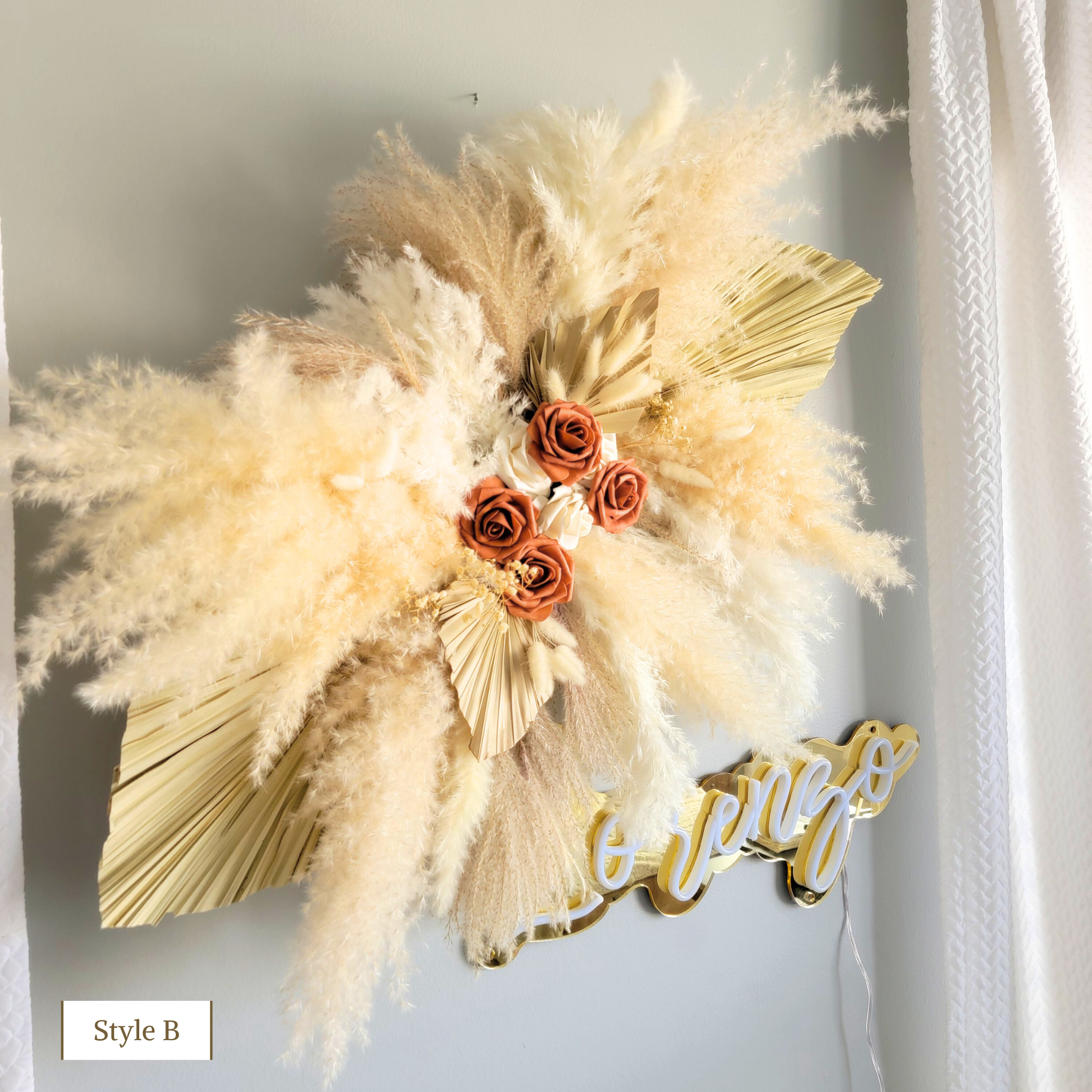 Pampas Design - Wholesale Dried/Pressed Flowers - Cream Pheasant Feather Pampas Grass Arrangement6