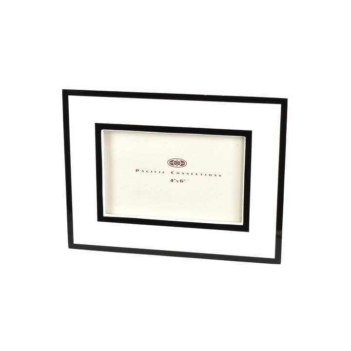 Blanco con negro - Marco de fotos - PF-4WBT para venta al por mayor de Pacific Connections