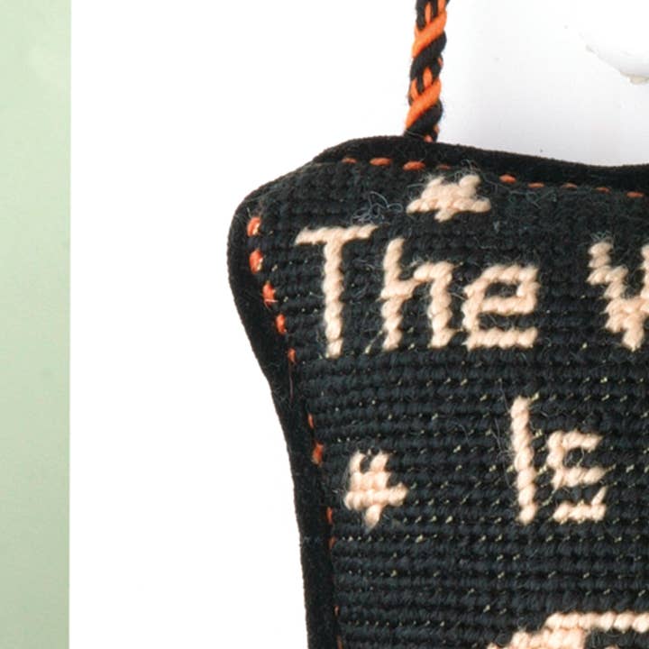 Peking Handicraft - Wholesale Door Hanger - The Witch Is In Needlepoint Door Hanger - Halloween1