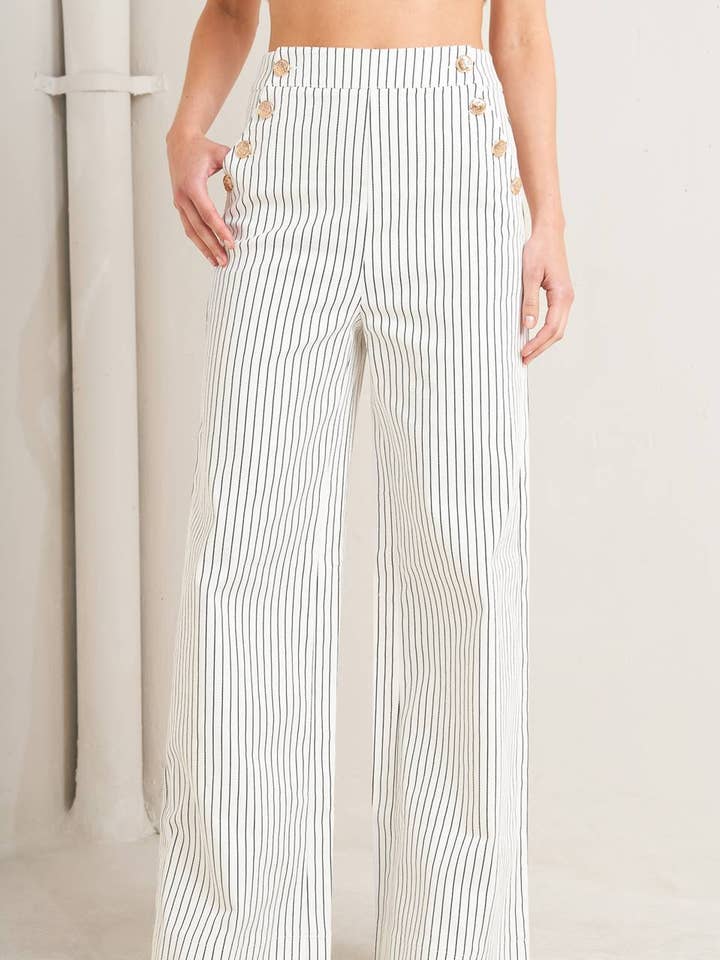 A striped woven pant - FP1861TJ for wholesale by FLYING TOMATO