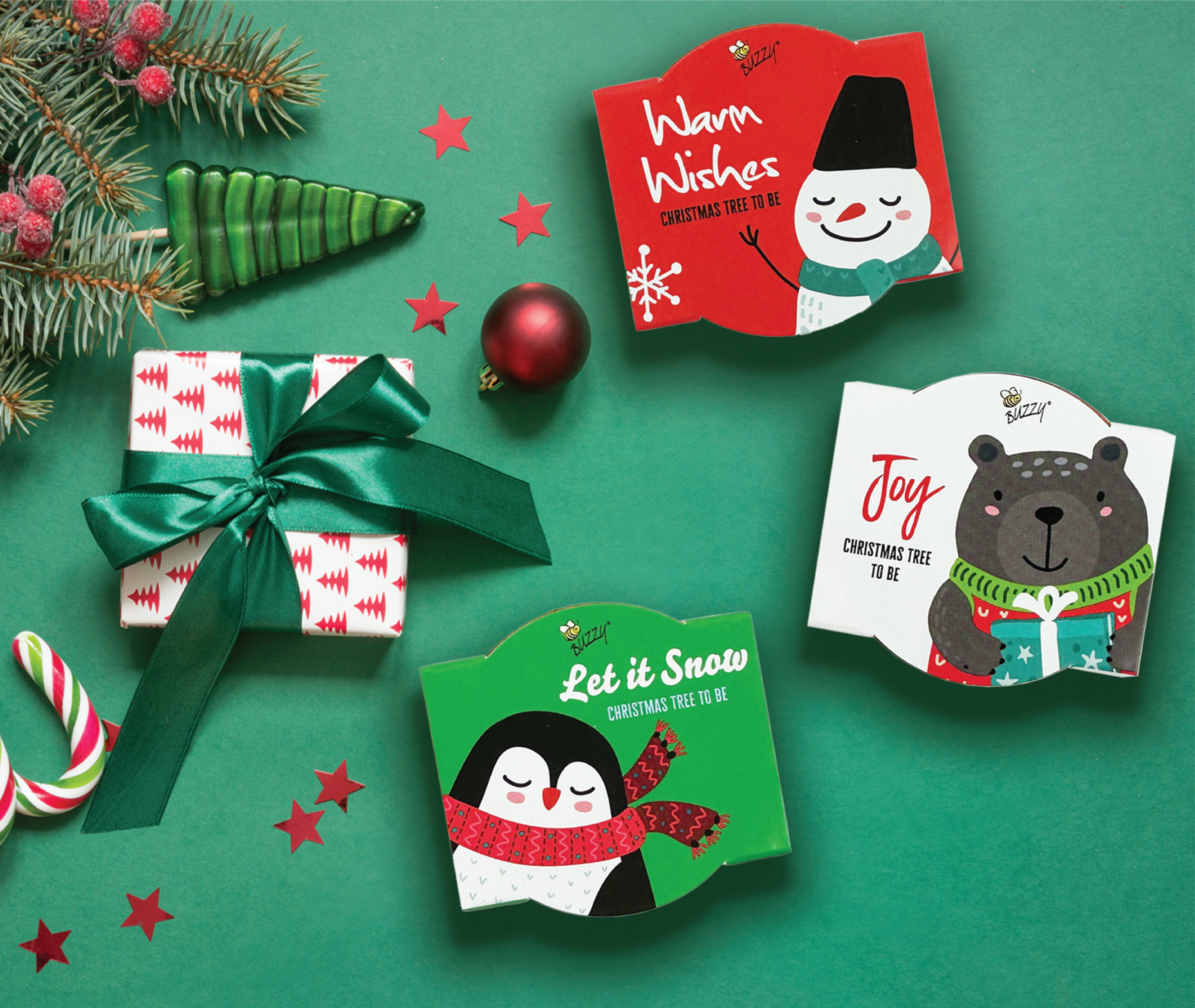 Buzzy Seeds Grow Gifts - Wholesale Plant Pot - Holiday Mini Terracotta Festive Animals Grow Pots (12 pack)2