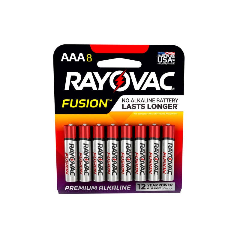 Everyday Supply Co - Wholesale Portable Charger - RAYOVAC - Rayovac Fusion AAA Alkaline Batteries 8 pk Carded