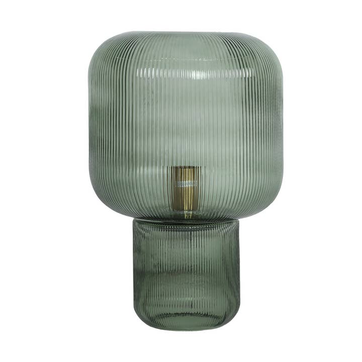 Candeeiro de mesa de vidro em verde 27x27x42 por atacado de Kodu Home Design