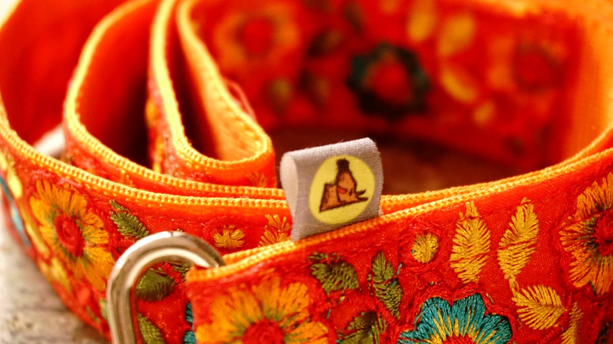 hundsfutter - Wholesale Pet Leash - Dog - Wide orange strap with flower design5