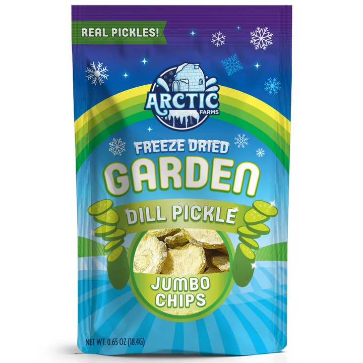 Arctic Farms - Wholesale Chips - Freeze Dried Dill Pickle Jumbo Chips (Salty)