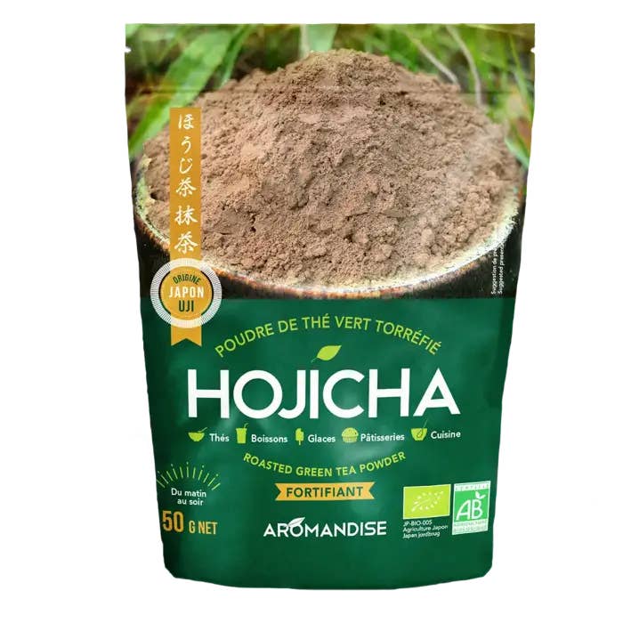 Organic Hojicha green tea powder for wholesale by AROMANDISE