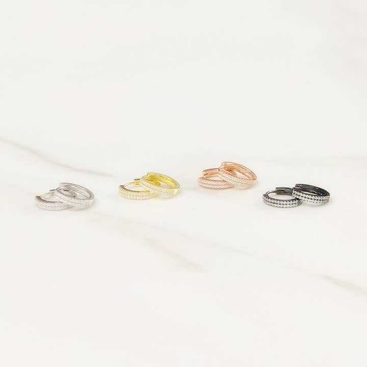 Argolas Duplas com Zircónias Cúbicas por atacado de iiShii designs