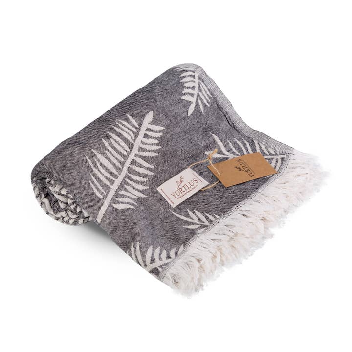 YURTLUS - Wholesale Beach towel - YURTLU'S Harmony Series 38"x72" Turkish Towel Highly Absorbent Pre-Washed - Black1