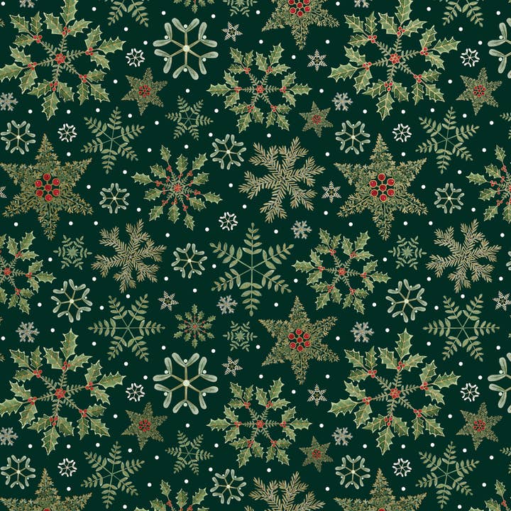 Jillson & Roberts - Wholesale Wrapping Paper Roll - Wrap - Jumbos Forest Snowflakes