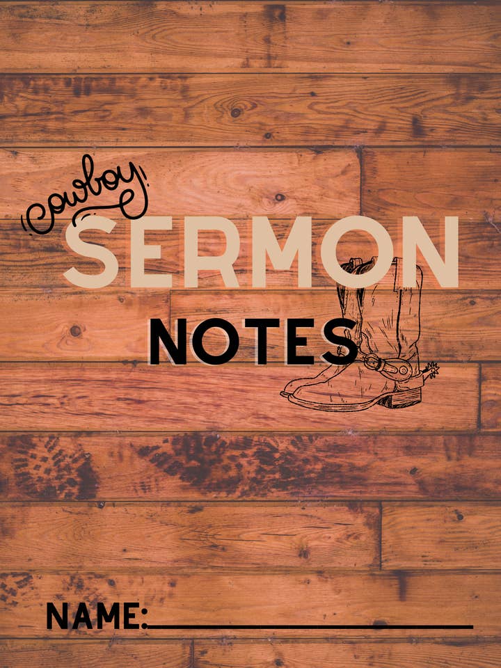 Sermon Notes sur le thème Cowboy pour la vente par COTR Designs