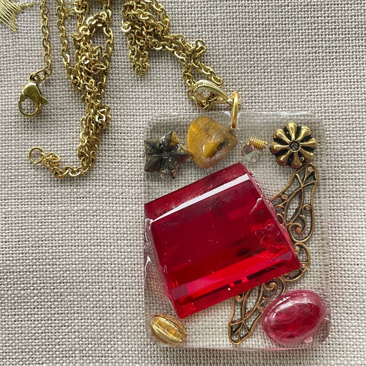Lady in Red Pendant for wholesale by Retro Ruby Jewels