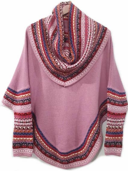 MODA LATINA - Wholesale Poncho - Women's - Superfine Alpaca Wool Knitted Turtleneck Poncho Cape10