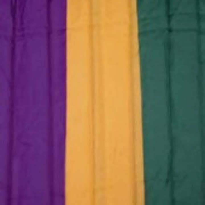 Mardi Gras Bunting Fabric for wholesale by KAPLIN INC dba mardigrasbazaar