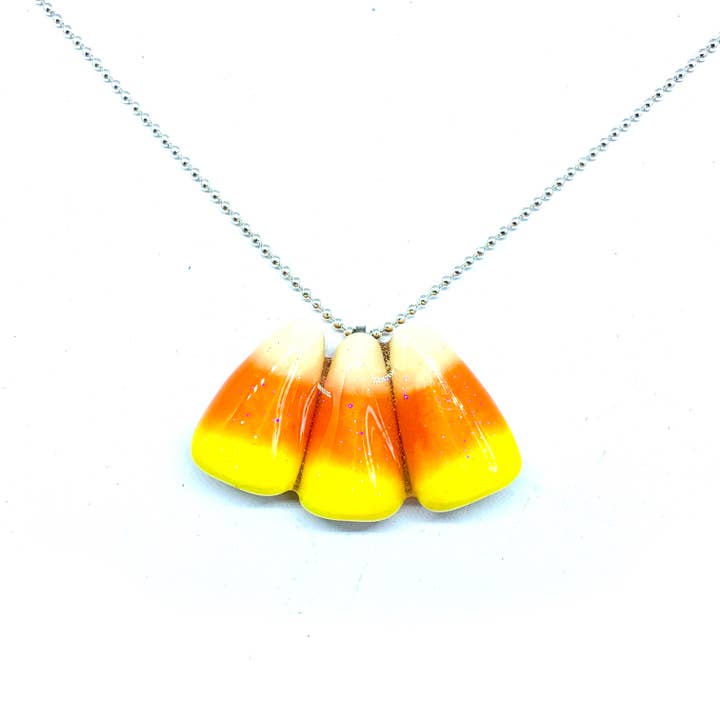 Glitterlimes – Engroshandel Halskæde med vedhæng – Triple Candy Corn halskæde - Candy smykker