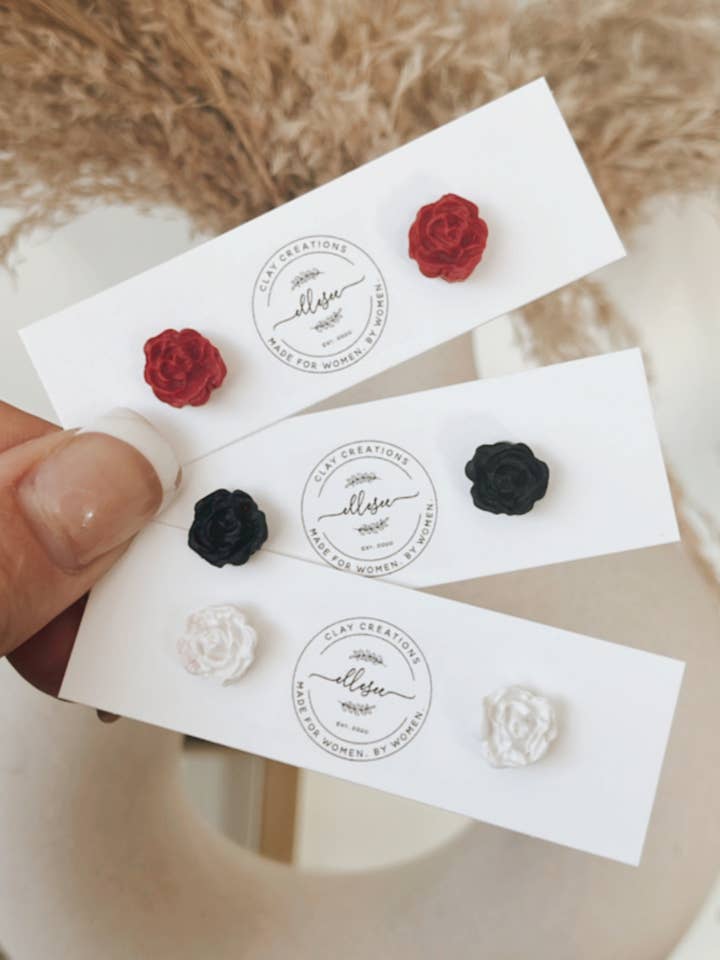 Rose stud Earrings for wholesale by ElleseeWomen