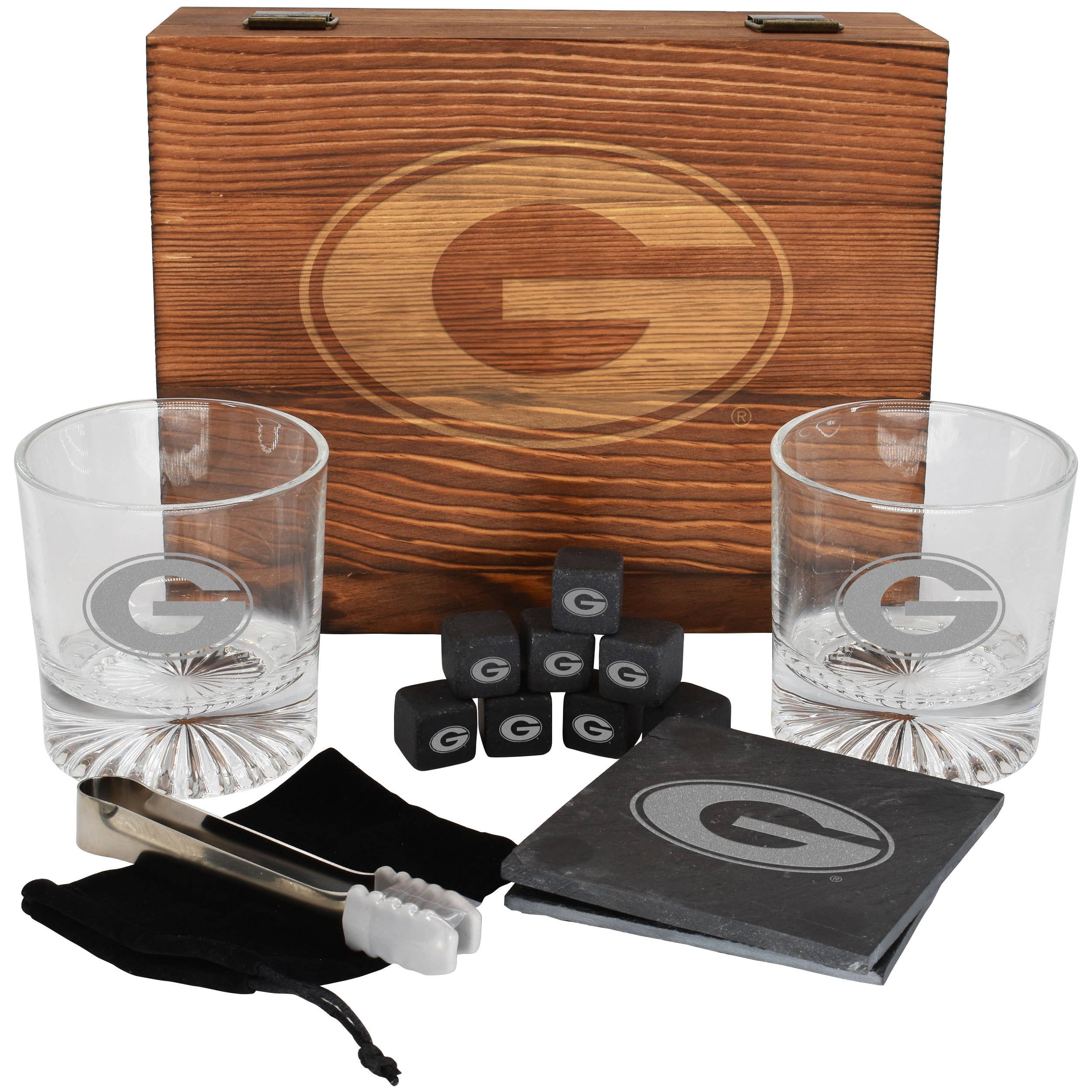 The Memory Company - Wholesale Cocktail/Liquor Glass - Boxed Drinkware Set w/Coasters, Georgia Bulldogs0