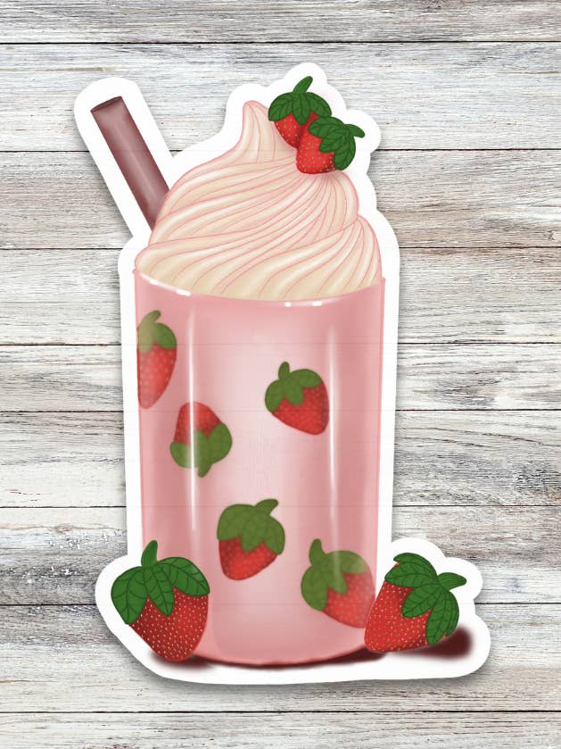 Vinyl Sticker - 'STRAWBERRY MILKSHAKE' for wholesale by KossHart