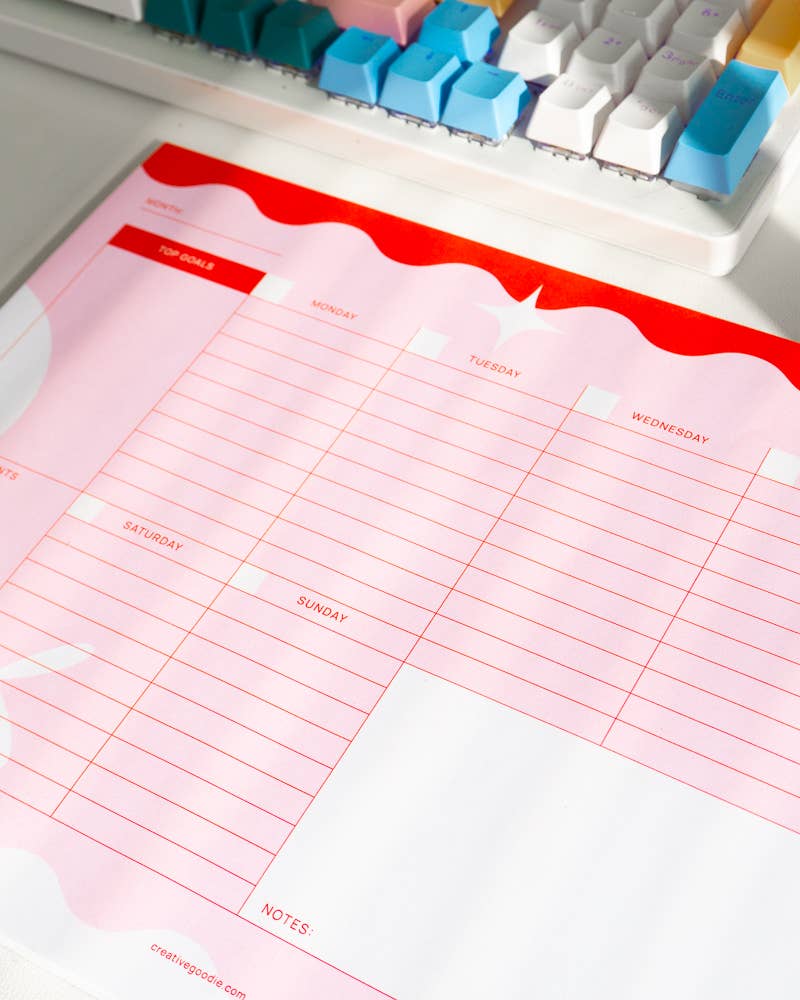 Creative Goodie - Wholesale Planner - A4 Weekly planner pad with tasks, goals, events, and notes4