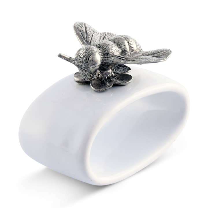 Bee Stoneware Napkin Ring for wholesale by Vagabond House