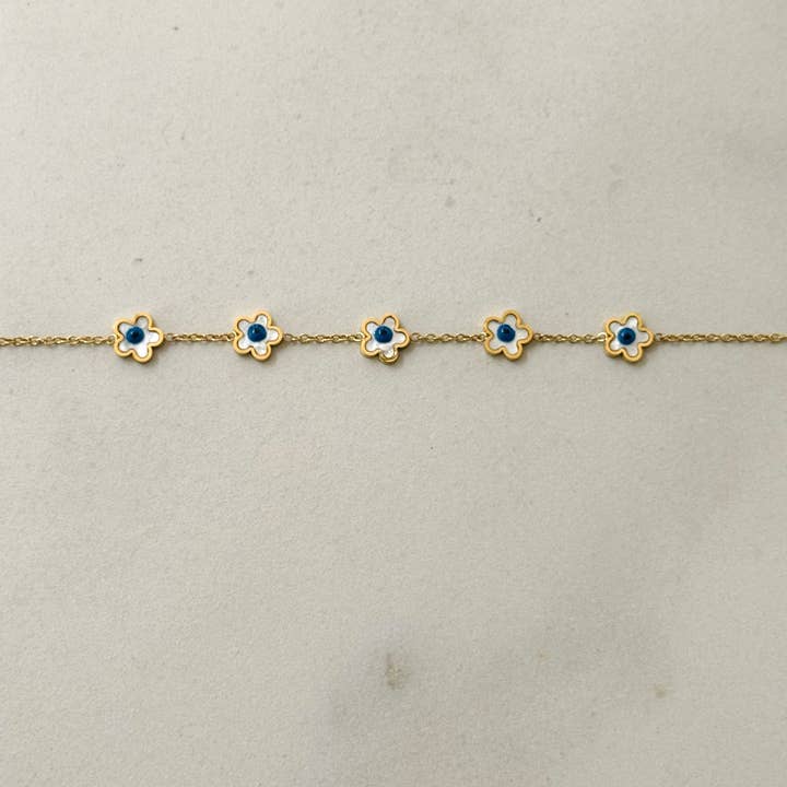 Cassette Barcelona - Wholesale Charm/Dangle Bracelet - Floral Shape Evil Eye Bracelet1