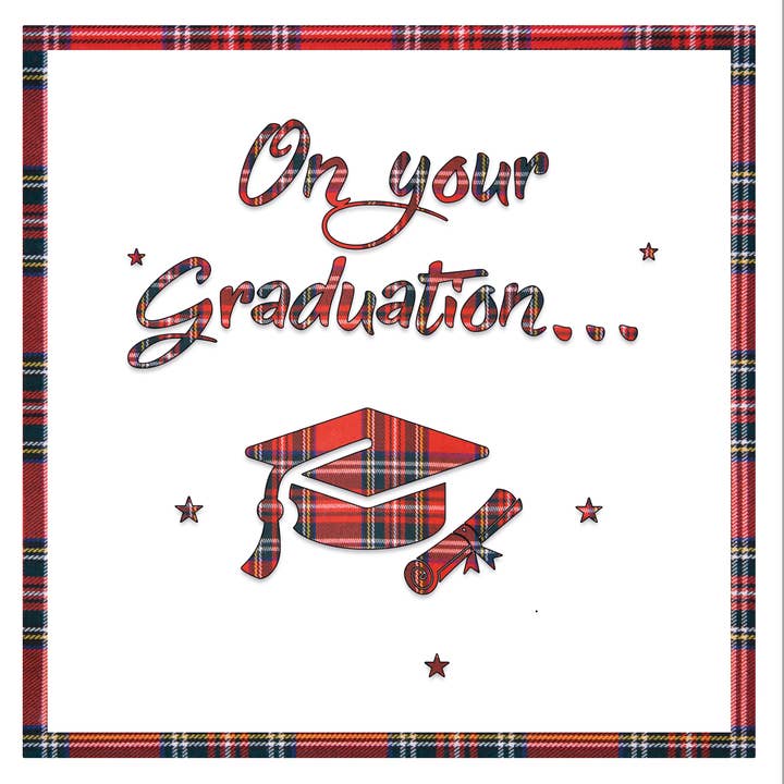 On Your Graduation - Scottish Tartan Card for wholesale by Spindrift Designs