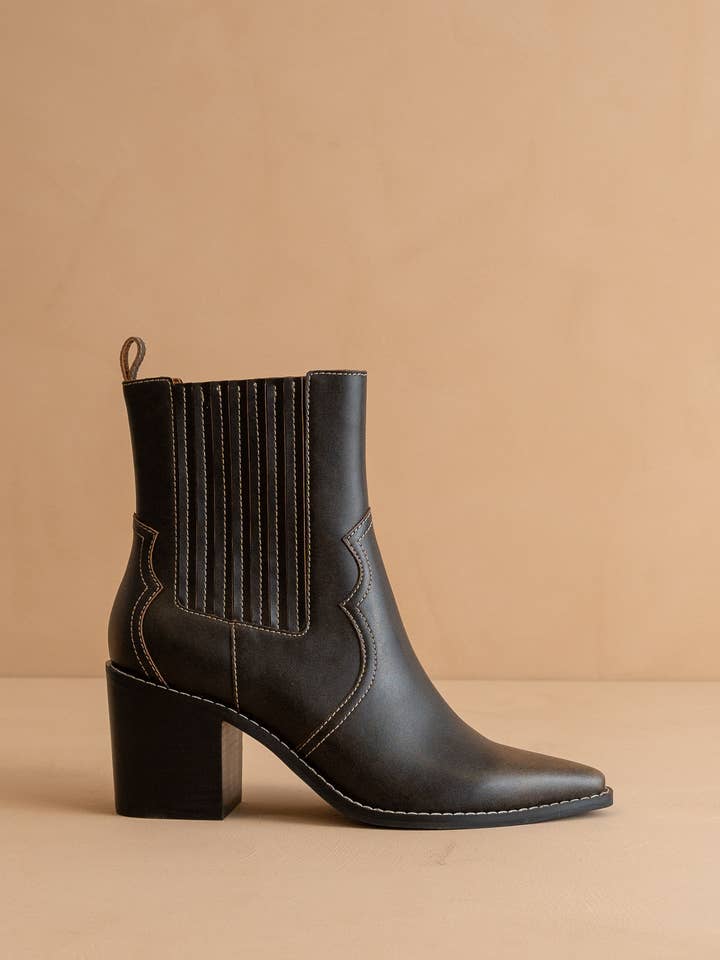 The Addison | Coffee Perfectly Paneled Western Boot for wholesale by OASIS SOCIETY
