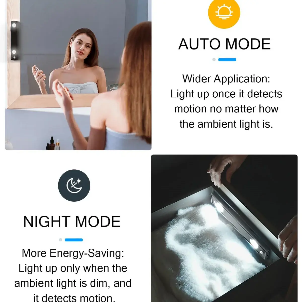LEPOTEC INC - Wholesale Flashlight -  Wireless Under Cabinet Motion Sensor Light Super Bright 2