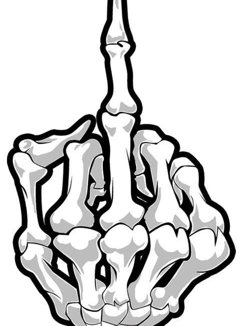 Hot Leathers Mini Boney Finger Sticker, Pack of 25-JA457 for wholesale by Yujean