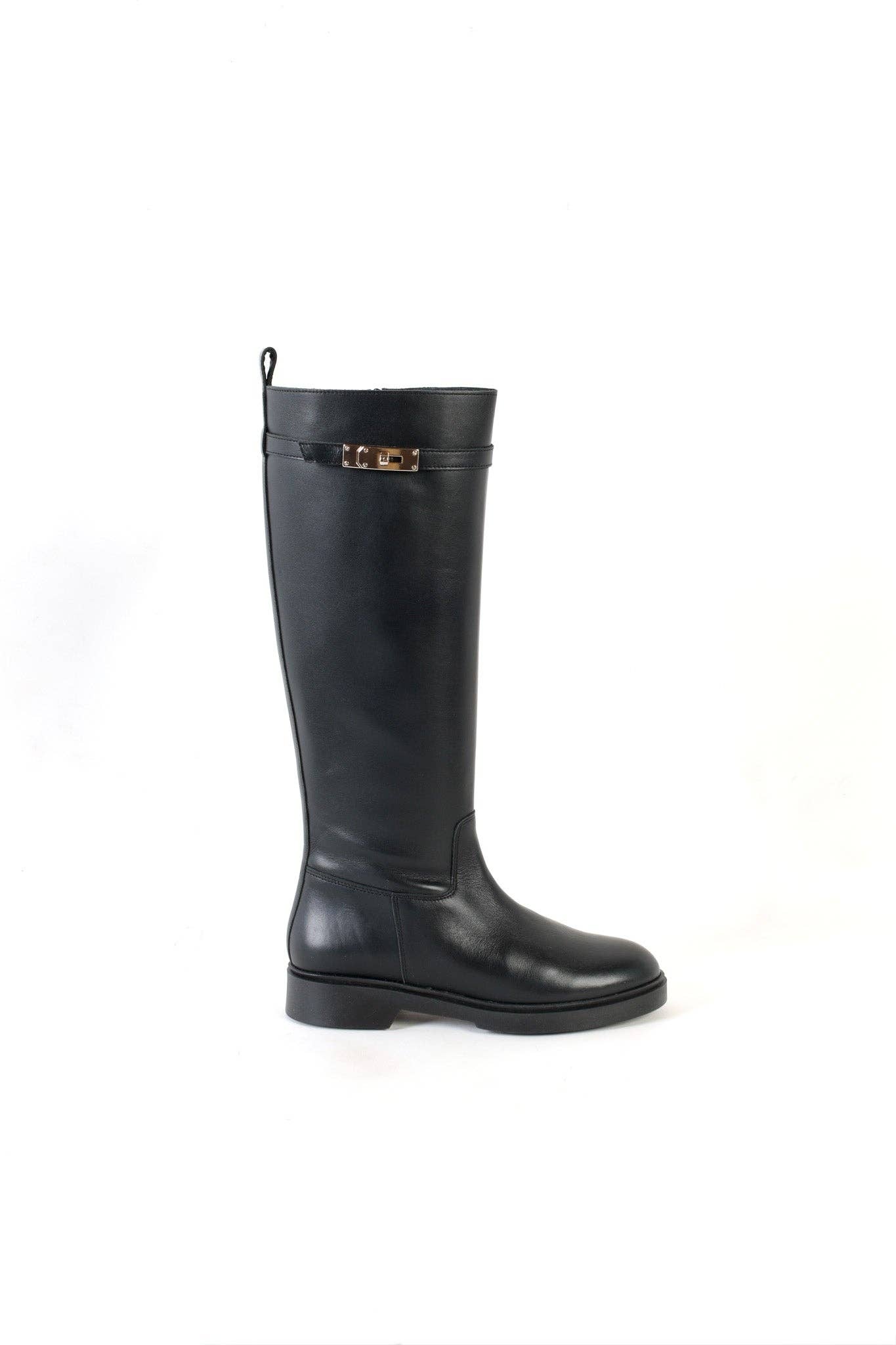KMB Shoes - Wholesale Boots - Women's - DUBLIN BLACK - Flat Knee Boot0
