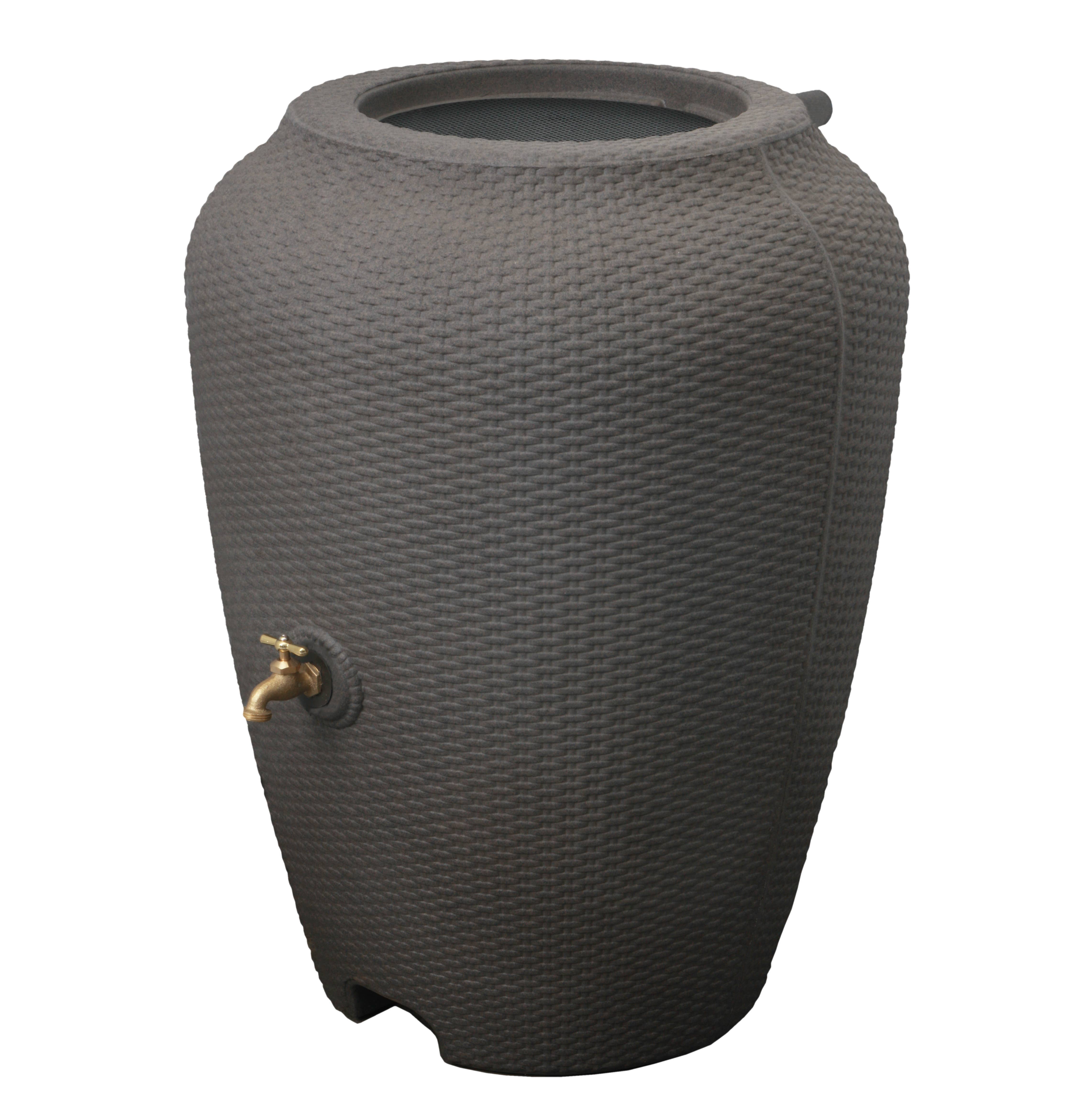 Algreen - Vente Outil de jardinage - Tonneau de pluie en osier 50G